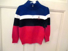NWT Polo Ralph Lauren Boys 1/4 zip pullover sweater Size 4T red white black blue