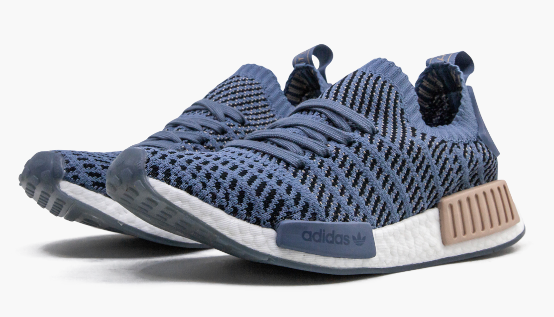 nmd r1 stlt primeknit steel and ash pearl