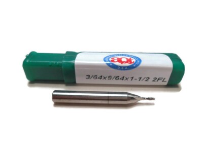 3/64'' 2 Flute High Speed Steel End Mill Single End HSS NEW