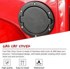 Black Fuel Filler Door Cover Gas Tank Cap For Jeep Wrangler JK & JKU 2007-2017