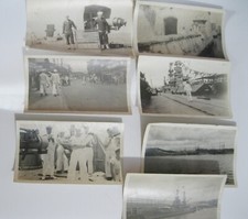 WW 11  Navy Sailors War Ship      Street Scenes.  Lot of Seven photos.