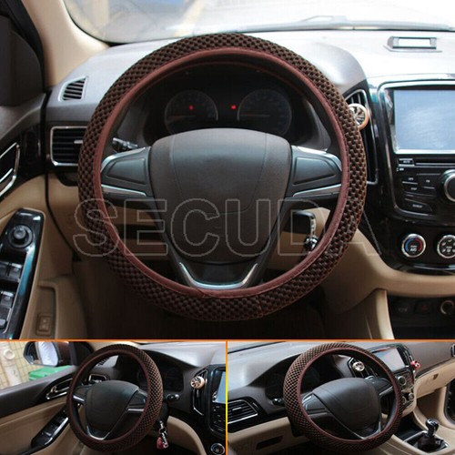 Universal Fit Leather Car Steering Wheel Cover 37-39CM/15
