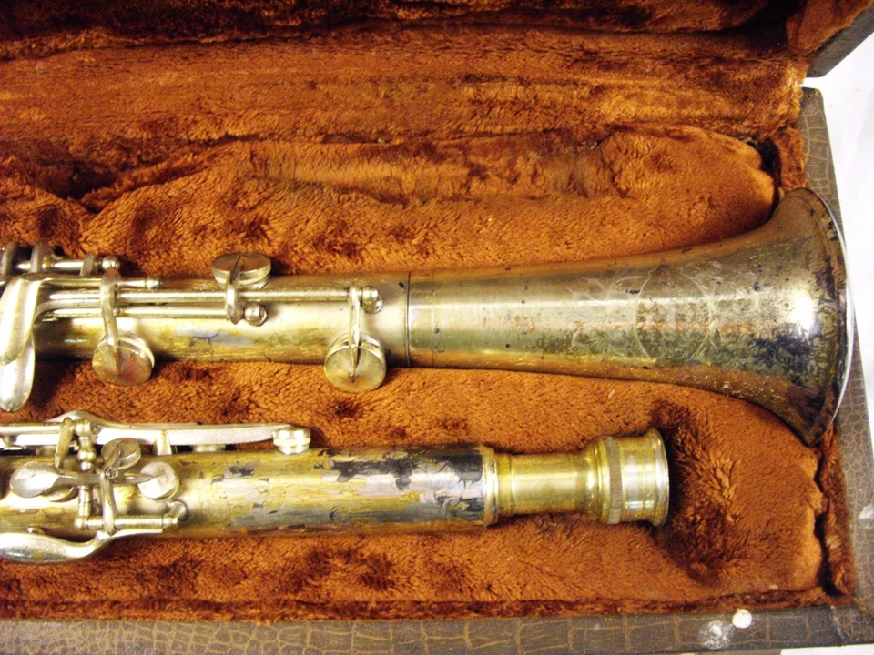 1928 C. G. CONN 624N-B "BLINDADO" Bb PLATA METAL CLARINETE ELKHART DE COLECCIÓN RARO Foto 4 de 4