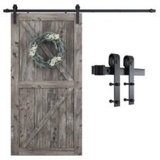 7FT Sliding Barn Door Hardware Kit, Heavy Duty Track-Smoothly and Quietly-inc...