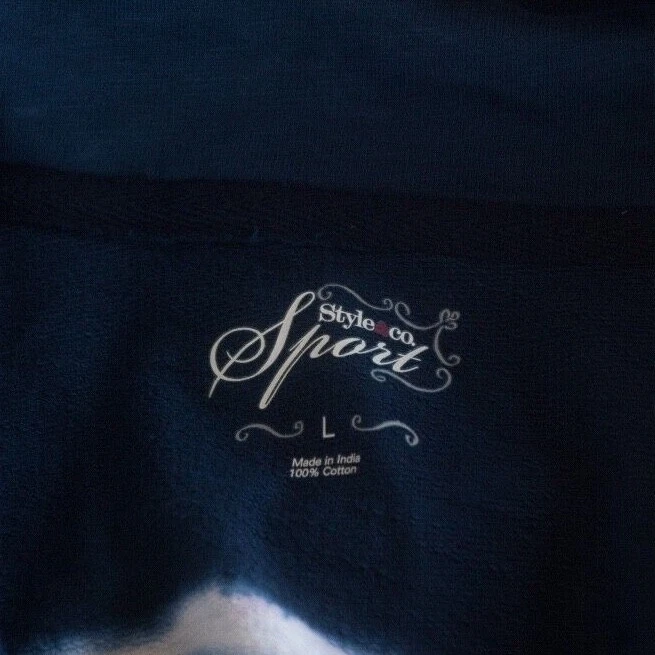 Chaqueta deportiva con cremallera frontal a rayas azul marino talla L Style & Co nueva con etiquetas Foto 2 de 4