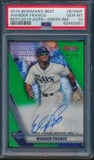 PSA 10 WANDER FRANCO AUTO 2019 Bowman's Best GREEN REFRACTOR #/99 RC GEM MINT