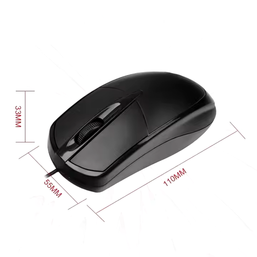 USB Wired Optical Mouse for PC Laptop Notebook Desktop Office Gaming Black Mice - Picture 7 of 10
