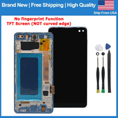 Blue TFT LCD Display Touch Digitizer + Frame For Samsung S10+ S10 Plus SM-G975W