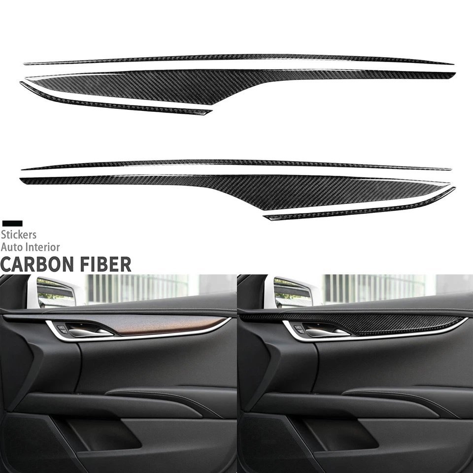 Kits de molduras exteriores interiores completos de fibra de carbono real de 42 piezas para Cadillac XTS 13-19 Foto 2 de 4