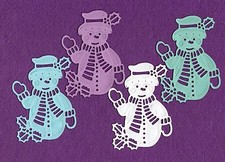 SNOWMAN 3 die cuts scrapbook cards