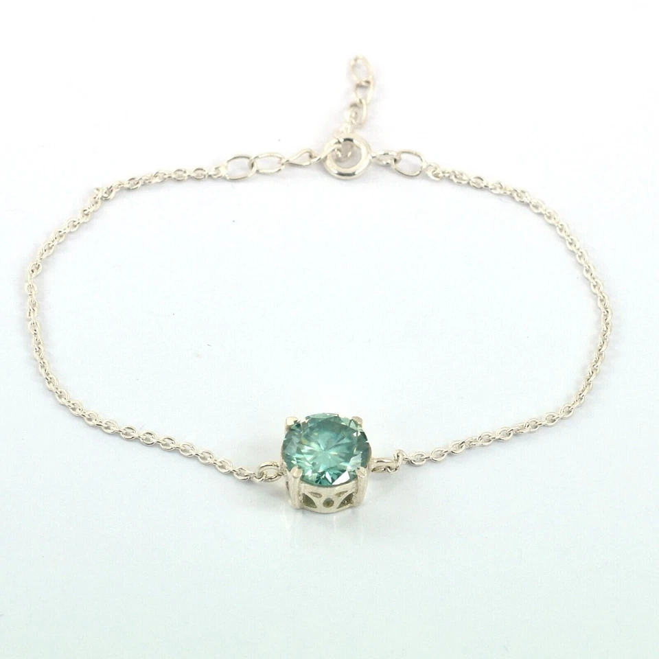 2.80 Ct Blue Diamond Bracelet 925 Silver Certified, Earth mined-Great Shine - Image 3 of 4