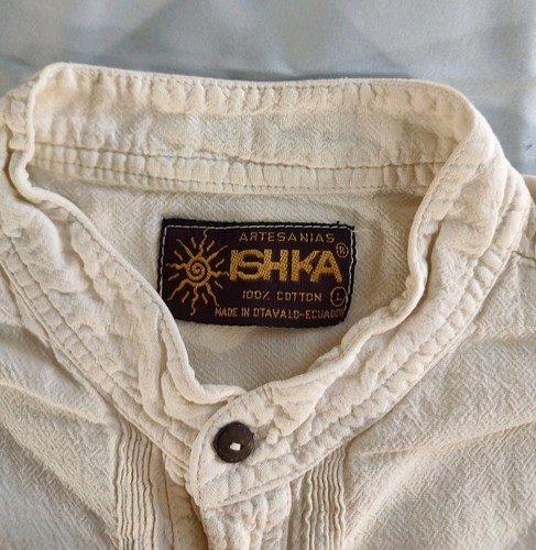 Long Sleeve Tombstone Western Shirt By Ishka 100% Cotton Ecuador Size Large - Picture 2 of 9