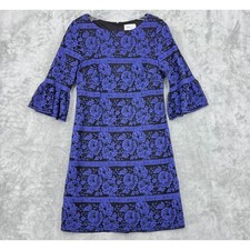 Eliza J Dress Womens 6 Lace Bell Sleeve Sheath Romantic Feminine Dark Coquette