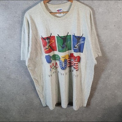 Vintage Hanes USA Olympics 90s Single Stitch T-Shirt Herren 2XL grau