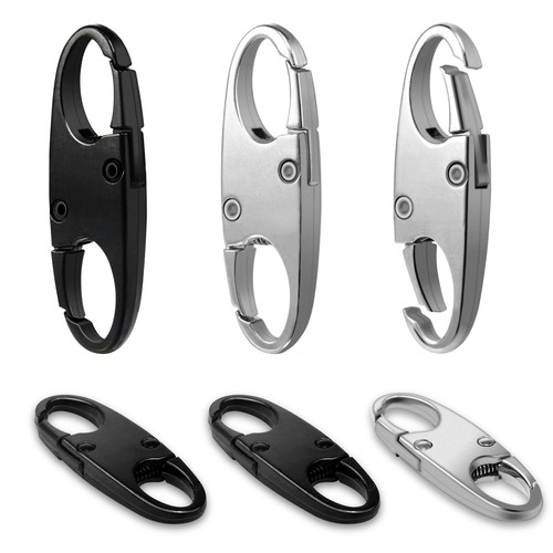 6Pcs Double Opening Lock Zipper Pull Replacement Clips, Small Carabiner Clips, Z