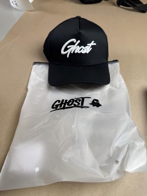 Ghost Hat Cap Snap Back One Size Black Embroidered Logo Adjustable