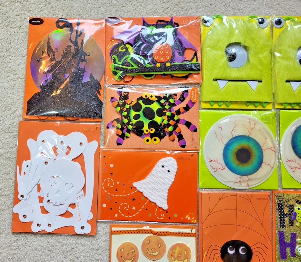 Lote de 16 Nuevas Tarjetas de Halloween PAPIRO con Sobres Tarjetas de Felicitación Lindas Espeluznantes Foto 2 de 4