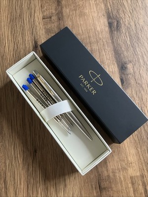 Parker JOTTER EDELSTAHL GT GOLDRAND, 1953182, BLAU (1 STIFT + 4 MINEN)