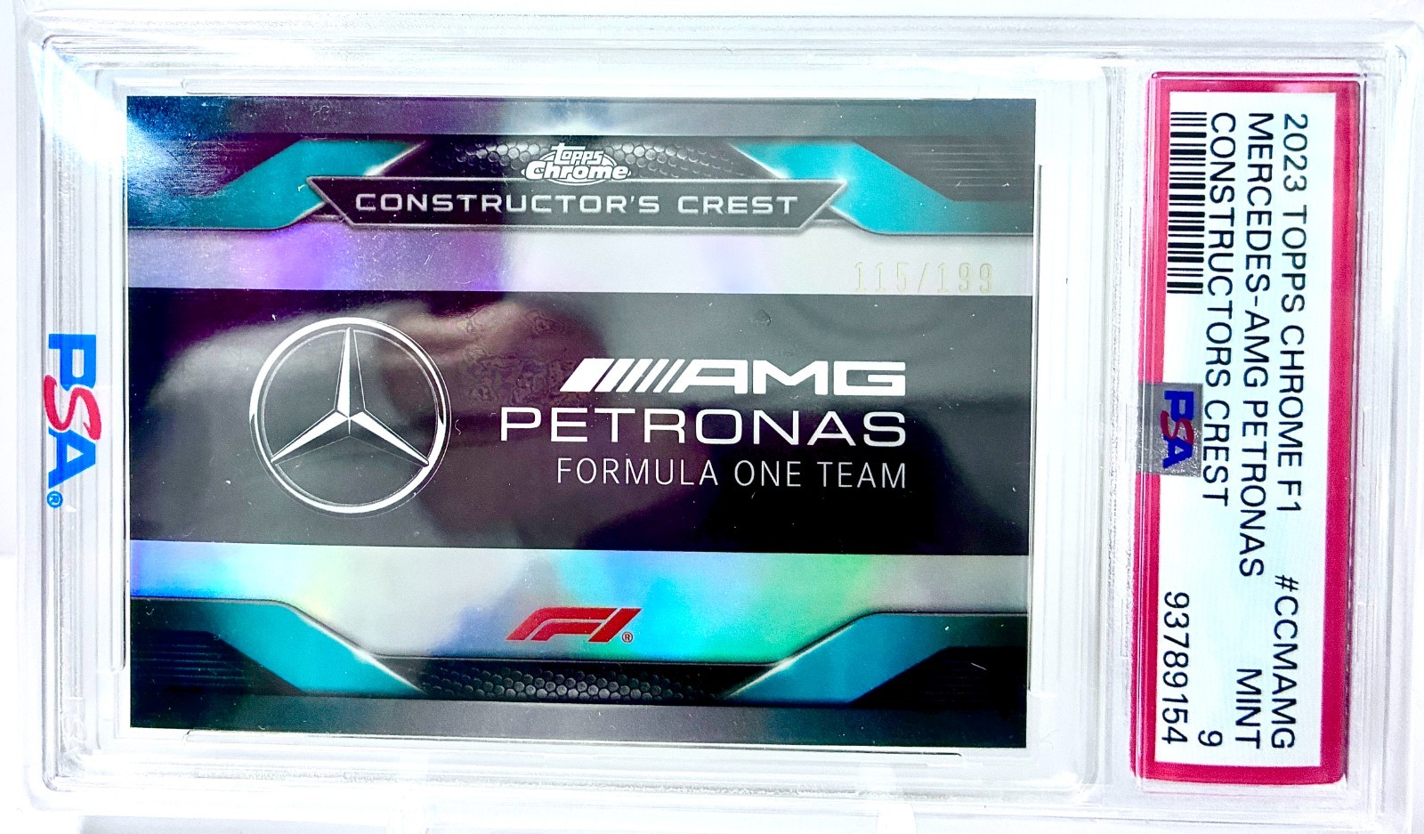 2023 Topps Chrome F1 Constructors Crest Mercedes AMG Petronas #CCMAMG 115/199 view 7