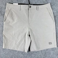 Billabong Hybrid 18" Chino Shorts Mens 34 Light Gray Submersible Stretch NWT