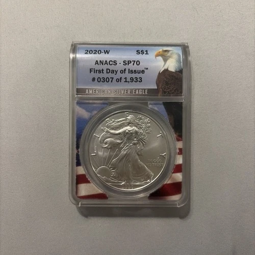 2020-W ANACS SP70 American Silver Eagle First Day Of Issue