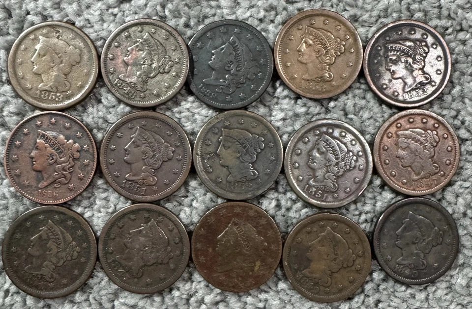 Súper Venta Lote de 15 Centavos Grandes En Perfecto Estado Todas Diferentes Fechas Foto 2 de 4