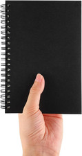 Blank Spiral Notebook, 1-Pack, Soft Cover, 100 Pages, 7.5 X 5.1 Inches Black 