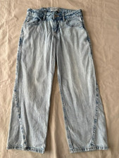 Abercrombie Girls Lightweight Low Rise Baggy Jeans Light Wash Demin Blue 11-12