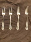 REDUCED PRICE Wallace Rose Point Sterling Salad Forks (4) 7" Luncheon NoMonogram