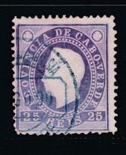 1886 CAPE VERDE 25 Reis Violet King Luis I Used