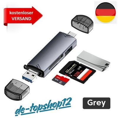 6 in 1 Kartenleser USB 3.0 Typ C Micro USB OTG SD TF Speicherkartenleser Adapter