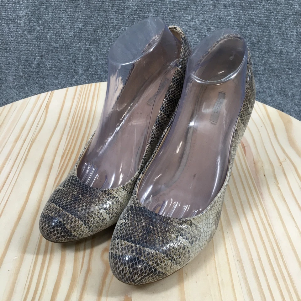 Geox Respira Zapatos Mujer 40 Marie Claire Bomba Beige Piel de Serpiente Informal Tacones Cono Foto 3 de 4