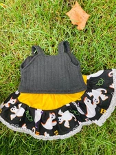 16" Cabbage Patch Kids Girl Black Camisole Ghost Skirt 2pc Outfit Doll Clothes