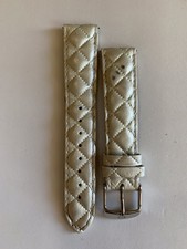 Michele 18mm Genuin White Quilted Leather Watch Strap MS18AA370156