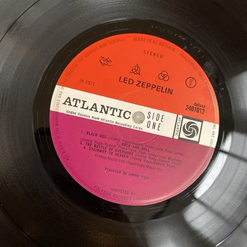 LED ZEPPELIN IV - PLUM LABEL 1st PRESS 1971  Vinyl LP A3 / B3 PORKY MOUNTAIN TOP