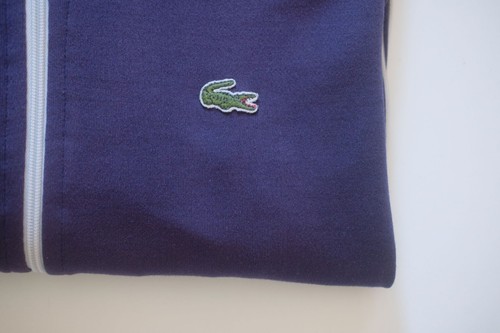 LACOSTE VTG 80s 90s RETRO FADED FULL ZIP TENNIS ACRYLIC JACKET BLUE MENs SZ M - Picture 4 of 8