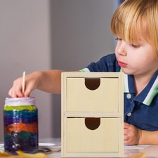  2 Pcs Unpainted Small Drawer Drawers for Desk DIY Wood Kids Childrens