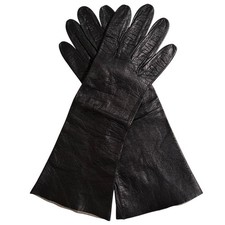 Lazarus Vintage 60's Black Kid Leather Gloves Made in France Size 6.5 Numbered