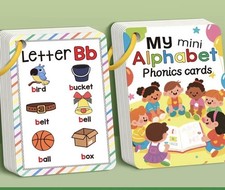 Alphabet Phonics Educational Flash Cards for Kids, Letters and Words, Multicolor