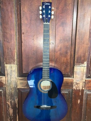 Johnson JG-100 Full Size Folk Size Steel String Acoustic Student Guitar Blue