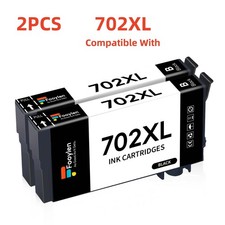 2pk Compatible With 702XL Black Ink For Epson 702 Workforce WF-3720 WF-3730 3733