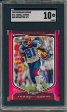 TERRELL OWENS 2009 Topps BOWMAN CHROME Red REFRACTOR /5 #76 SGC 10