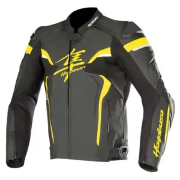 Suzuki  Racing Men’s Motorcycle Leather Jacket CE Armored Biker Gear — 第 3/4 张图片