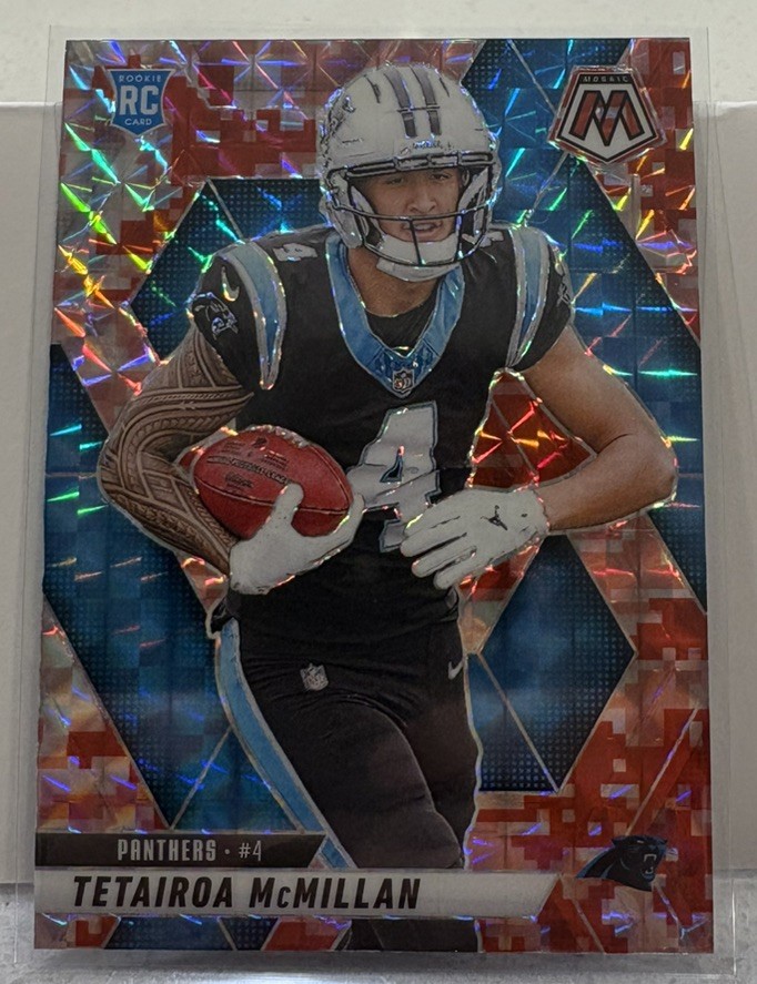 2025 Mosaic Red Camo Tetairoa McMillan #274 RC Carolina Panthers Rookie