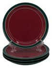 Denby Harlequin Dinner Plate Red Green England - Set of 4