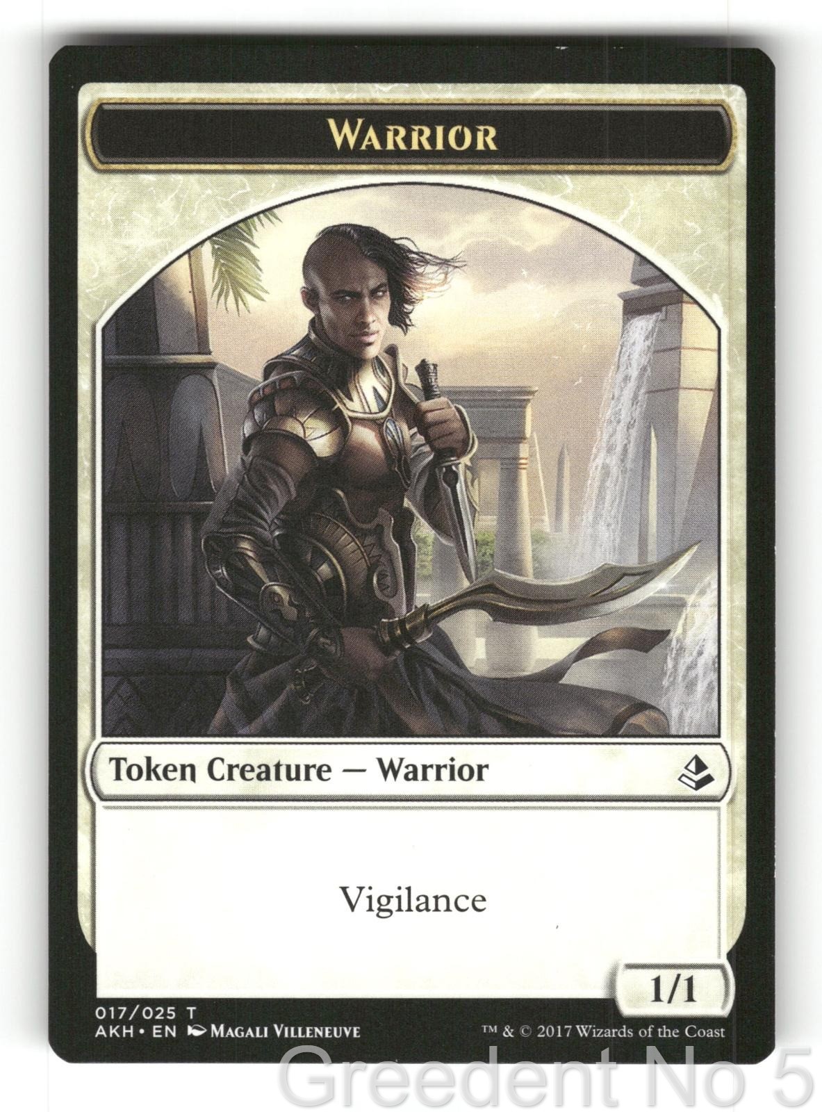 Warrior Token 17 Token Amonkhet Magic: The Gathering Lightly Played