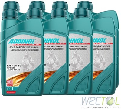 8x1 Liter Addinol Pole Position SAE 10W-50 4 Takt Motorenöl Motorradöl