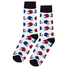 NWT Football Helmet Dress Socks Novelty Men 8-12 White Crazy Fun Sockfly