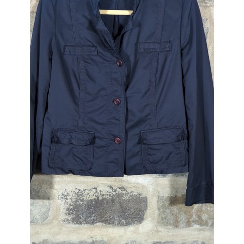 Talbots Collection Jacket Wolman's 14 Blue Nylon Lined Career Work Minimalist - Picture 4 of 12