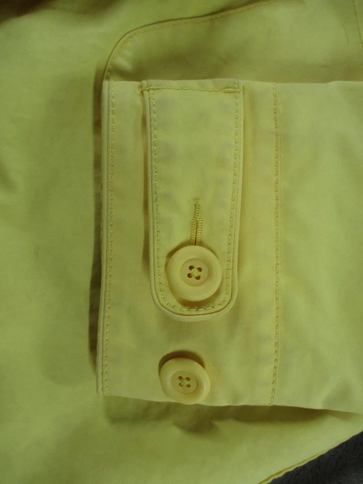 L.L.Bean Jacket Womens Medium Yellow Hooded Nautical Anchor Lined Cotton Coat - Image 4 of 4